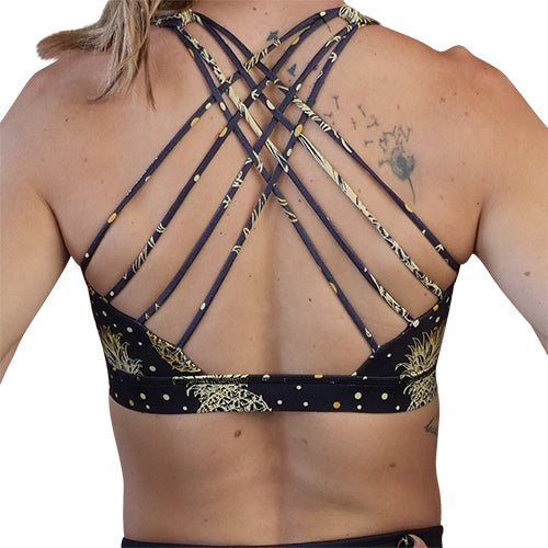 back view of pineapple sports bra 