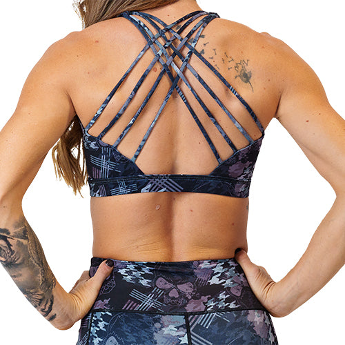 Butterfly Back Bra | Onyx Abstract Skull