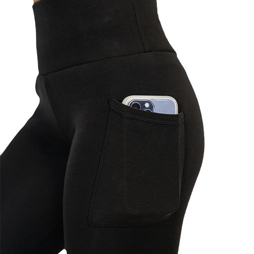 close up of side pocket large enough to hold a cell phone