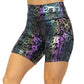 black, purple and green holographic 5" shorts