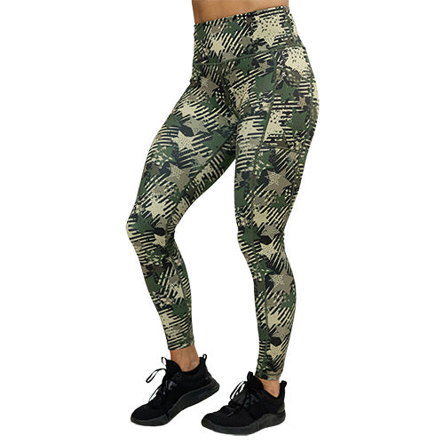 full length green camo leggings