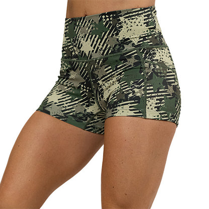 2.5 inch green camo shorts