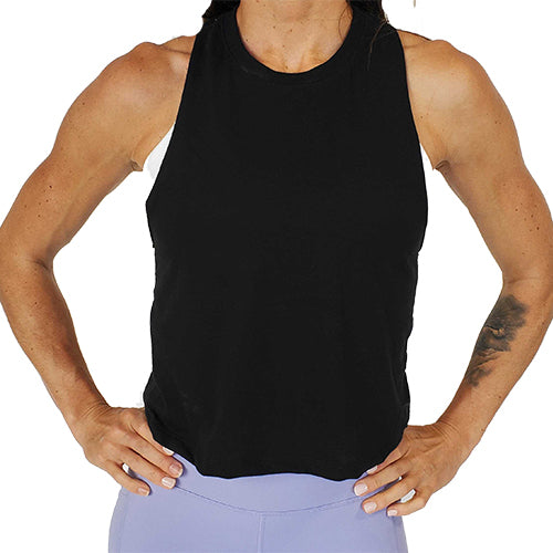 black waist length crop top