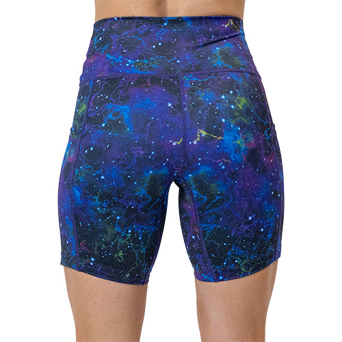 back of 7 inch galaxy shorts