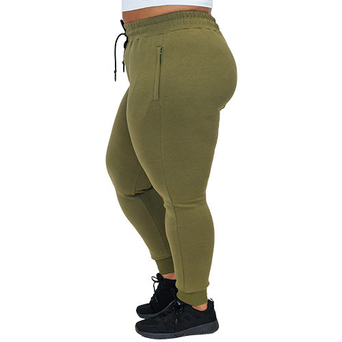 Full length photo of army green joggers
