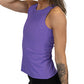 front view of the solid purple tank
