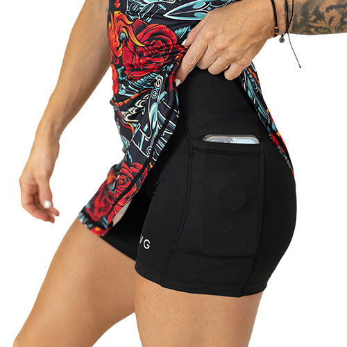 close up of underneath shorts that have pockets that are large enough to hold a cell phone