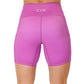 back view of 5 inch solid magenta colored shorts
