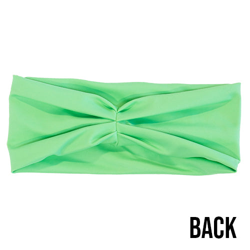 back view of solid neon green headband