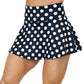 3.75 inch black solid skirt with white polka dots