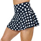 3.75 inch black solid skirt with white polka dots