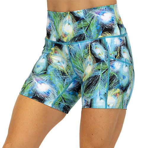 peacock feather 5 inch shorts 