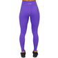 back view of full length solid purple leggings