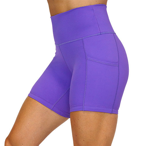 5 inch solid purple colored shorts 