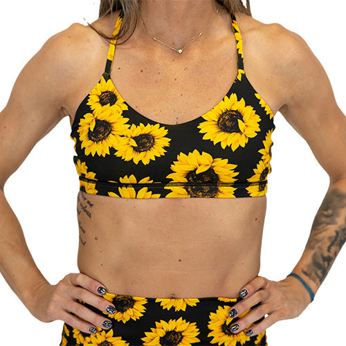 front view of sunflower sports bra 