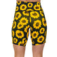 back view of sunflower pattern on 7 inch shorts