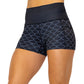 black and grey scale patterned 2.5 inch shorts  