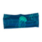 front view of blue headband with teal jelly fish