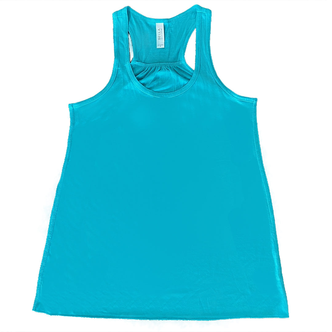 sky blue basic flowy racerback tank