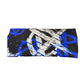 front view of blue, black and white anarchy symbol headband