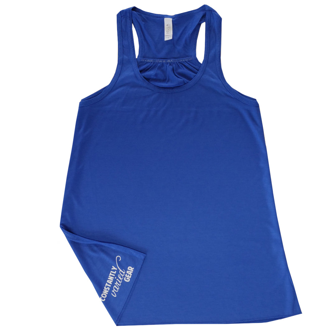 blue basic flowy racerback tank