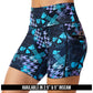 blue and purple skull and line patterned shorts available in 2.5 and 5 inch inseam