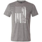 grey unisex shirt with a white distressed flag design in the center