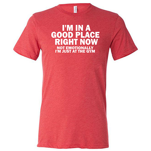 I'm In A Good Place Right Now, Not Emotionally Just At The Gym Shirt Unisex