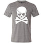 grey unisex shirt with a shamrock skull graphic on it in white