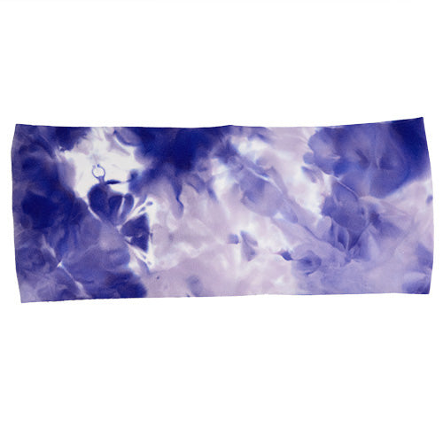 front view of purple colored tie dye headband
