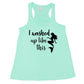 mint racerback tank with the saying "i washed up like this" in white in the center