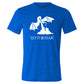 blue unisex shirt with a white dragon graphic and the saying "Let It Be Fear" on it in white