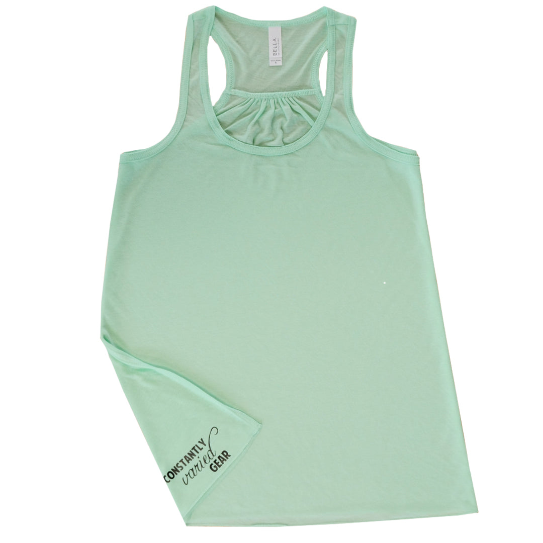 mint green basic flowy racerback tank