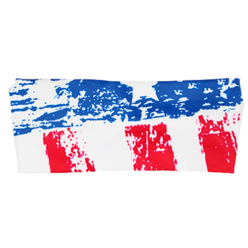 front view of headband with American flag design on it