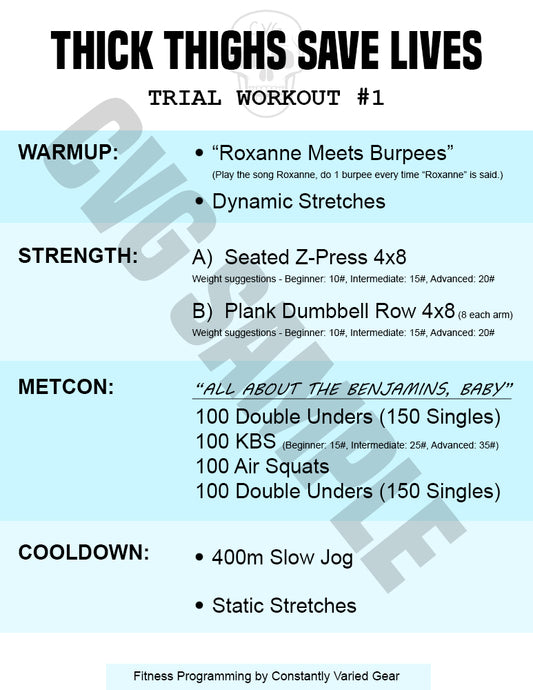 Thick Thighs Save Lives trial workout 