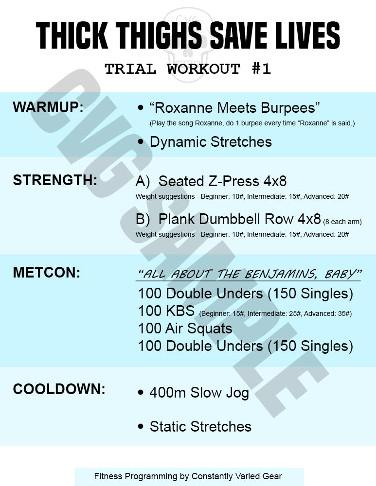 Thick Thighs Save Lives trial workout 