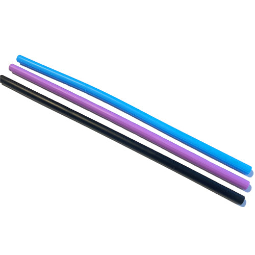 black, pink and teal blue silicone straws