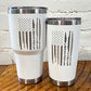 tumblers with cvg distressed flag design 